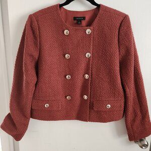 Women's Ann Taylor Lady Jacket Brick Red Sz 10